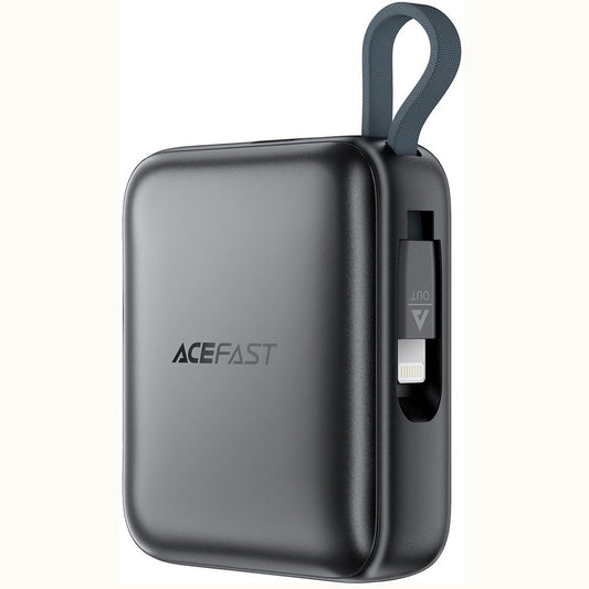 Ekstern batteri Acefast M23, 10000mAh, 22.5W, QC + PD, 1 x Lightning - 2 x USB-C, Grå
