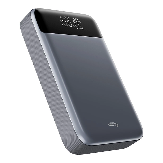 Allity Ekstern Batteri. APB-200 PocketPower, 10000mAh, 33W, QC + PD, 1 x USB-A - 1 x USB-C, Grå