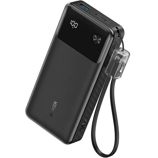 Anker Eksternt batteri, 20000 mAh, 30 W, QC + PD, 1 x USB-A - 2 x USB-C, svart A1384G11