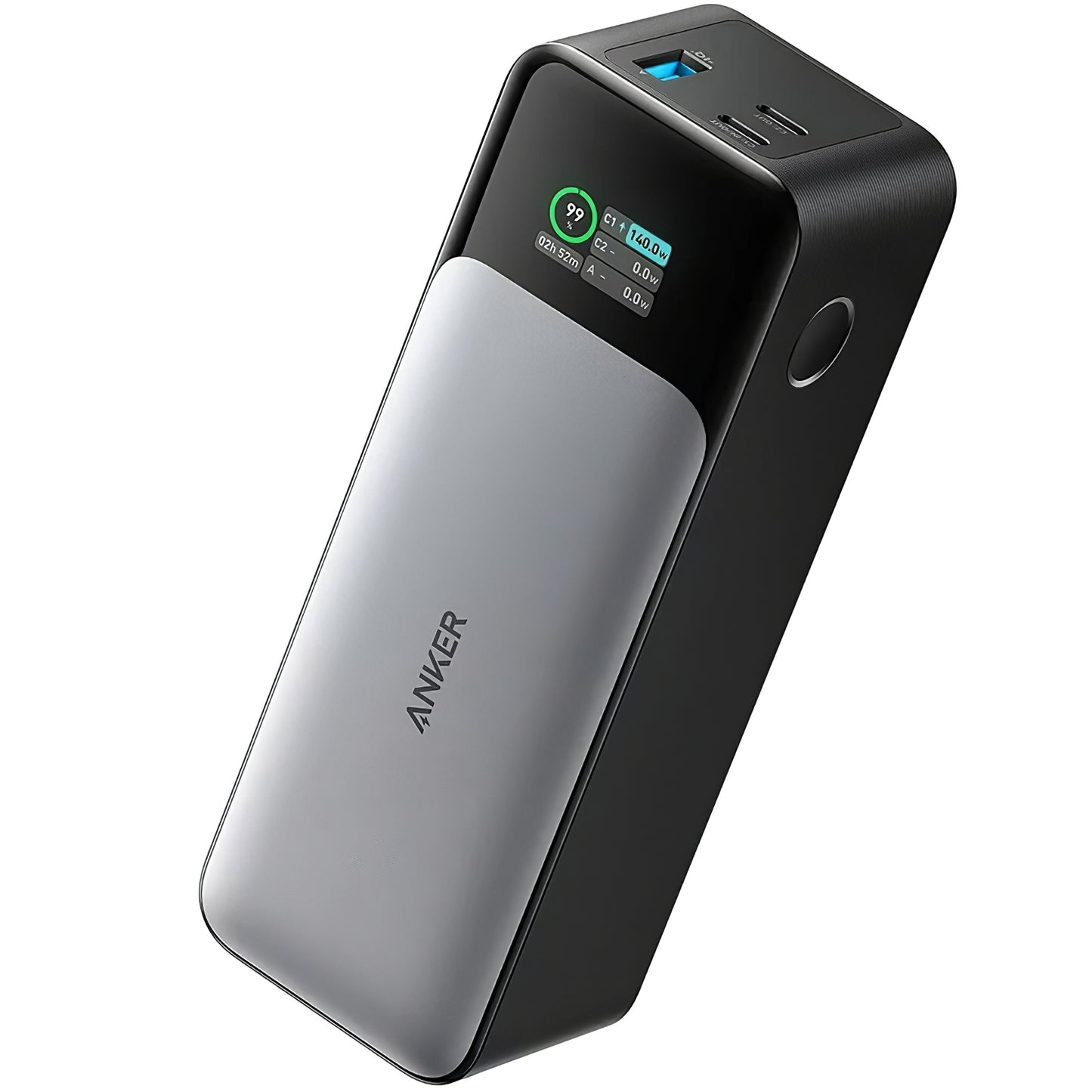 Anker 737 Eksternt batteri, 24000 mAh, 140 W, QC + PD, 1 x USB-A - 2 x USB-C, svart A1289011