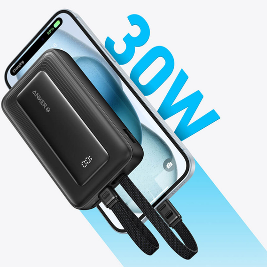 Anker PowerCore Ekstern Batteri, 10000mAh, 30W, QC + PD, 1 x Lightning - 1 x USB-A - 2 x USB-C, Svart A1680G11