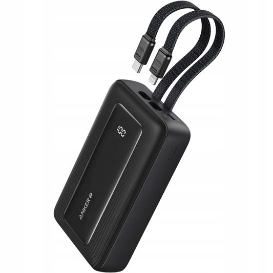 Anker PowerCore Ekstern Batteri, 10000mAh, 30W, QC + PD, 1 x Lightning - 1 x USB-A - 2 x USB-C, Svart A1680G11