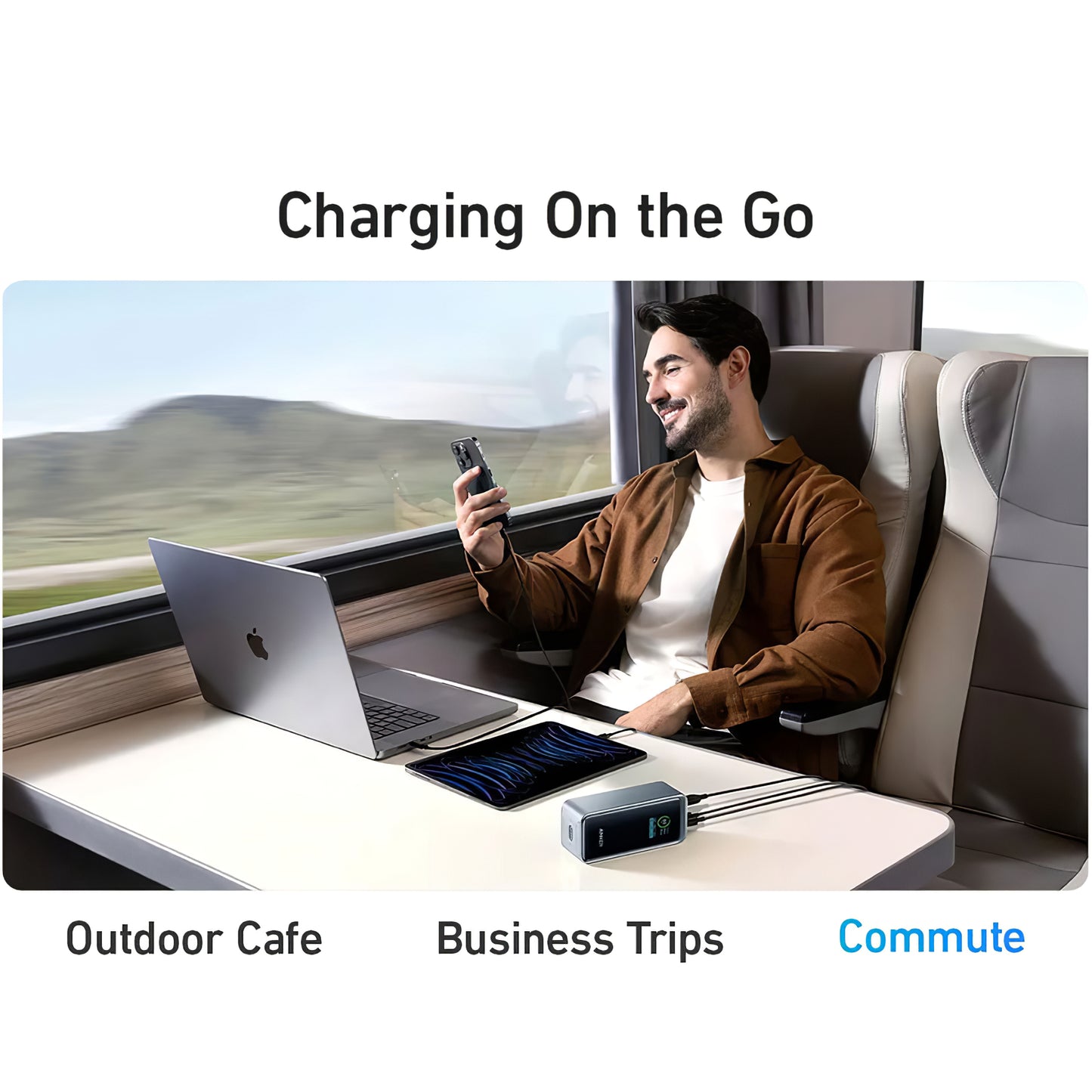 Anker Prime eksternt batteri, 20000 mAh, 200 W, QC + PD, 1 x USB-A - 2 x USB-C, svart A1336011