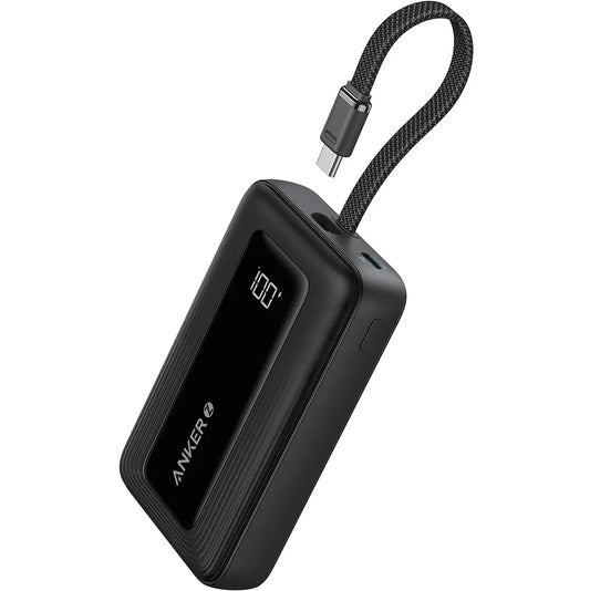 Ekstern batteri Anker Zolo, 10000mAh, 30W, QC + PD, 1 x USB-A - 2 x USB-C, Svart A1688H11