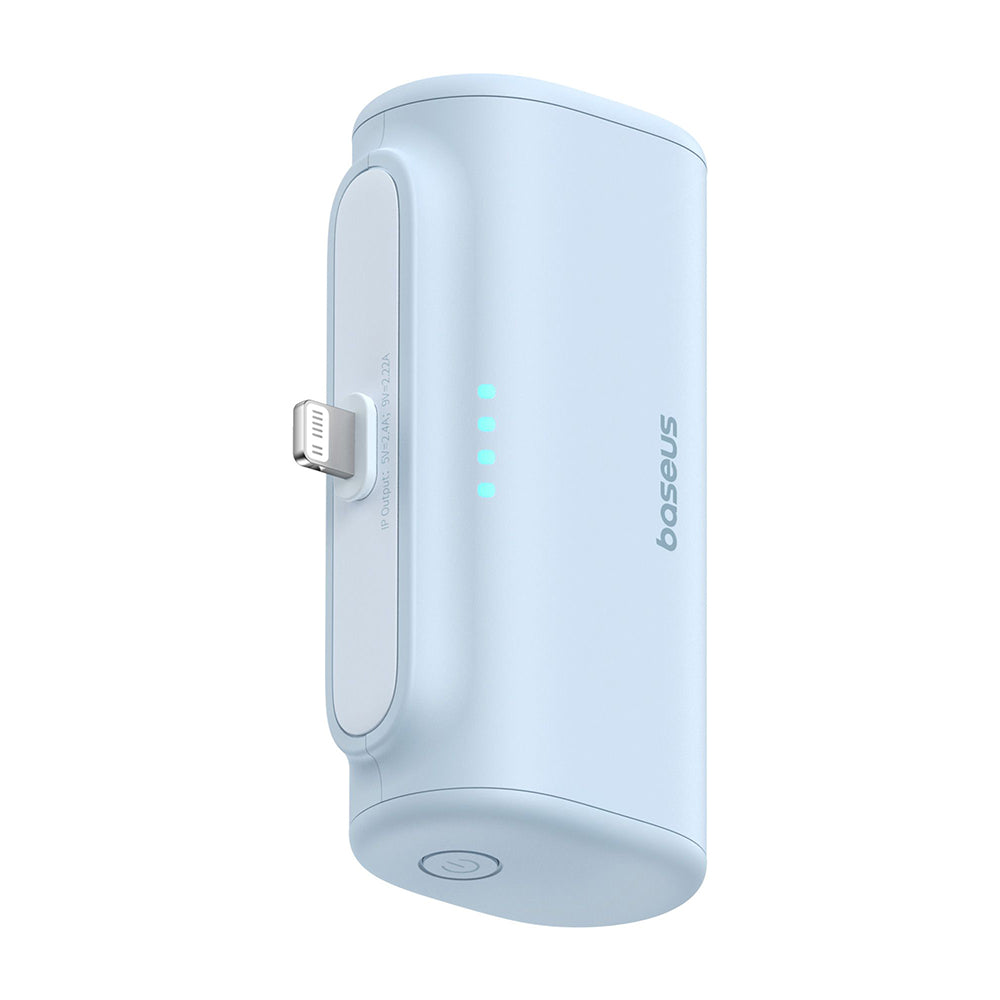 Ekstern batteri Baseus Compact, 5000mAh, 20W, PD, 1 x Lightning - 1 x USB-C, Blå P10068307313-00