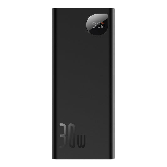 Baseus Adaman eksternt batteri, 20000 mAh, 30 W, QC + PD, 1 x USB-C - 2 x USB-A, svart PPAD030001