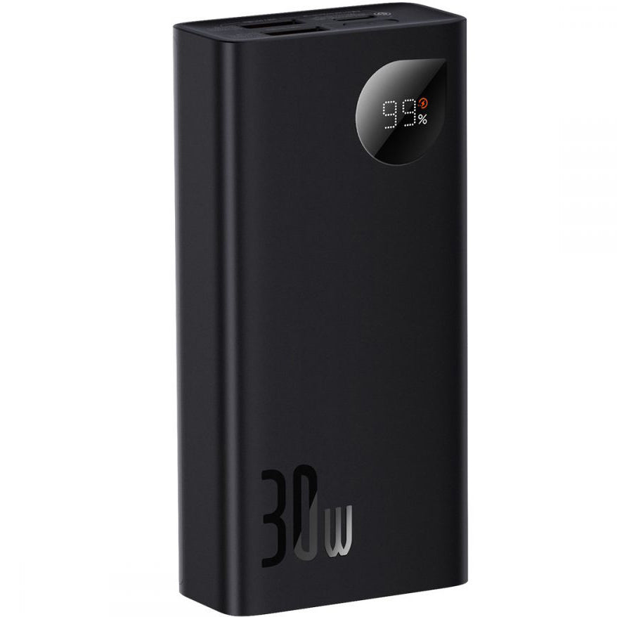 Ekstern batteri Baseus Adaman2, 10000mAh, 30W, QC + PD, 1 x USB-C - 2 x USB-A, Svart PPAD040101