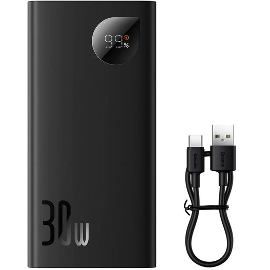 Ekstern Batteri Baseus Adaman2, 10000mAh, 30W, QC + PD, 1 x USB-C - 2 x USB-A, Svart PPAD040101