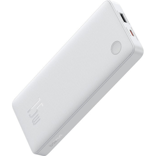 Baseus Airpow Lite eksternt batteri, 10000 mAh, 15 W, 1 x USB-A - 1 x USB-C, hvit