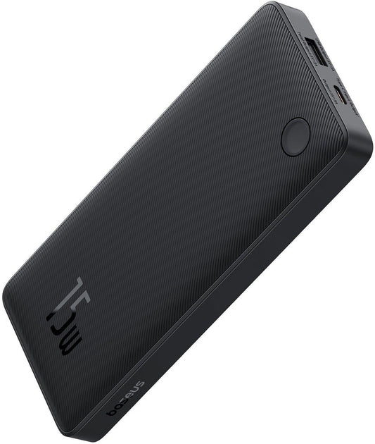 Baseus Airpow Lite eksternt batteri, 10000 mAh, 15 W, 1 x USB-A - 1 x USB-C, svart P10067500123-00