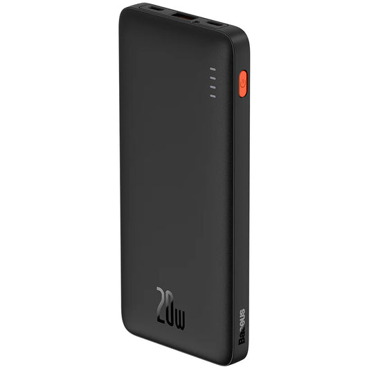 Baseus Airpow eksternt batteri, 10000 mAh, 20 W, QC + PD, 1 x USB-A - 1 x USB-C, svart PPQD090001