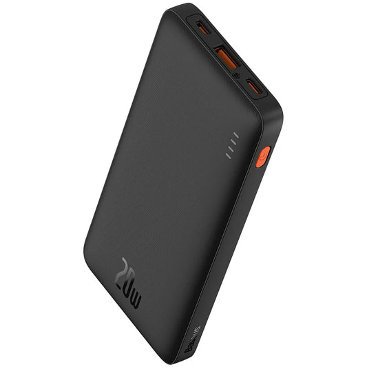 Baseus Airpow eksternt batteri, 10000 mAh, 20 W, QC + PD, 1 x USB-A - 1 x USB-C, svart PPQD090001
