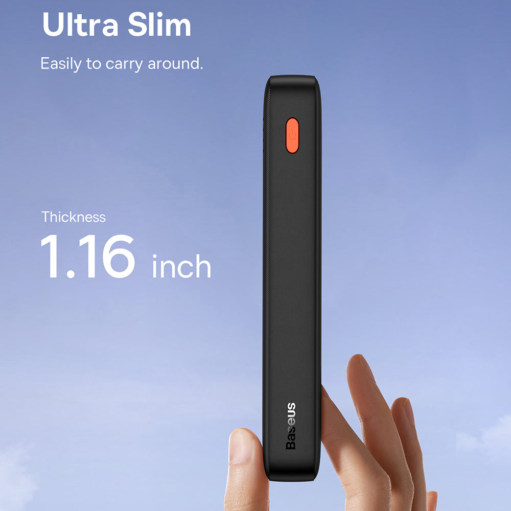 Ekstern batteri Baseus Airpow, 20000mAh, 20W, QC + PD, 1 x USB-A - 1 x USB-C, Svart P10022804113-00