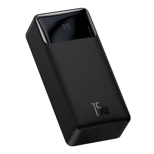 Baseus Bipow eksternt batteri, 30000 mAh, 15 W, 1 x USB-C - 2 x USB-A, svart PPBD05050201