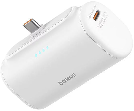 Ekstern batteri Baseus Compact, 5000mAh, 20W, PD, 2 x USB-C, Hvit P10068306213-00
