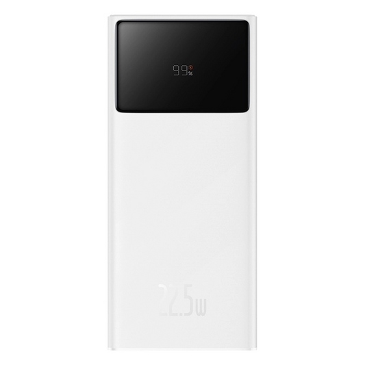 Ekstern batteri Baseus EnerFill FP41, 30000mAh, 22.5W, QC + PD, 1 x USB-C - 2 x USB-A, Hvit