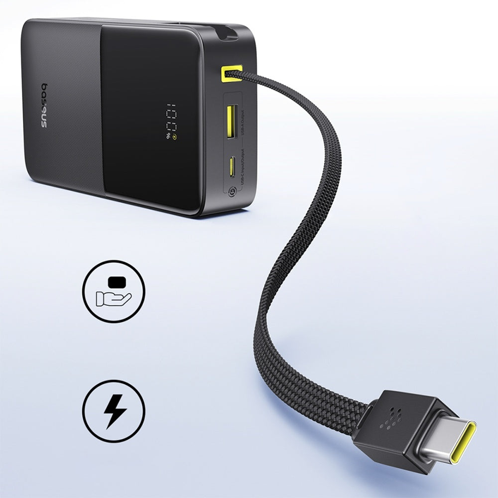 Baseus EnerFill Bipow2 Pro ekstern batteri, 20000mAh, 22.5W, QC + PD, 1 x USB-A - 2 x USB-C, Svart E0027701