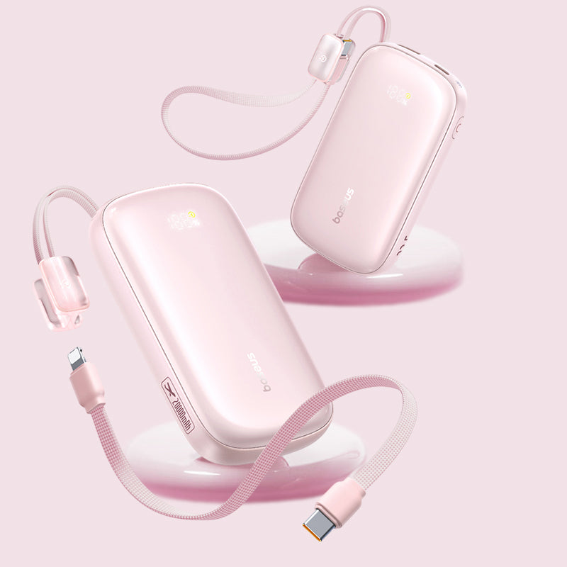Ekstern batteri Baseus EnerFill FC21 Qpow 3 Ultra, 10000mAh, 45W, QC + PD, 1 x USB-A - 1 x USB-C, Rosa E0027Q02