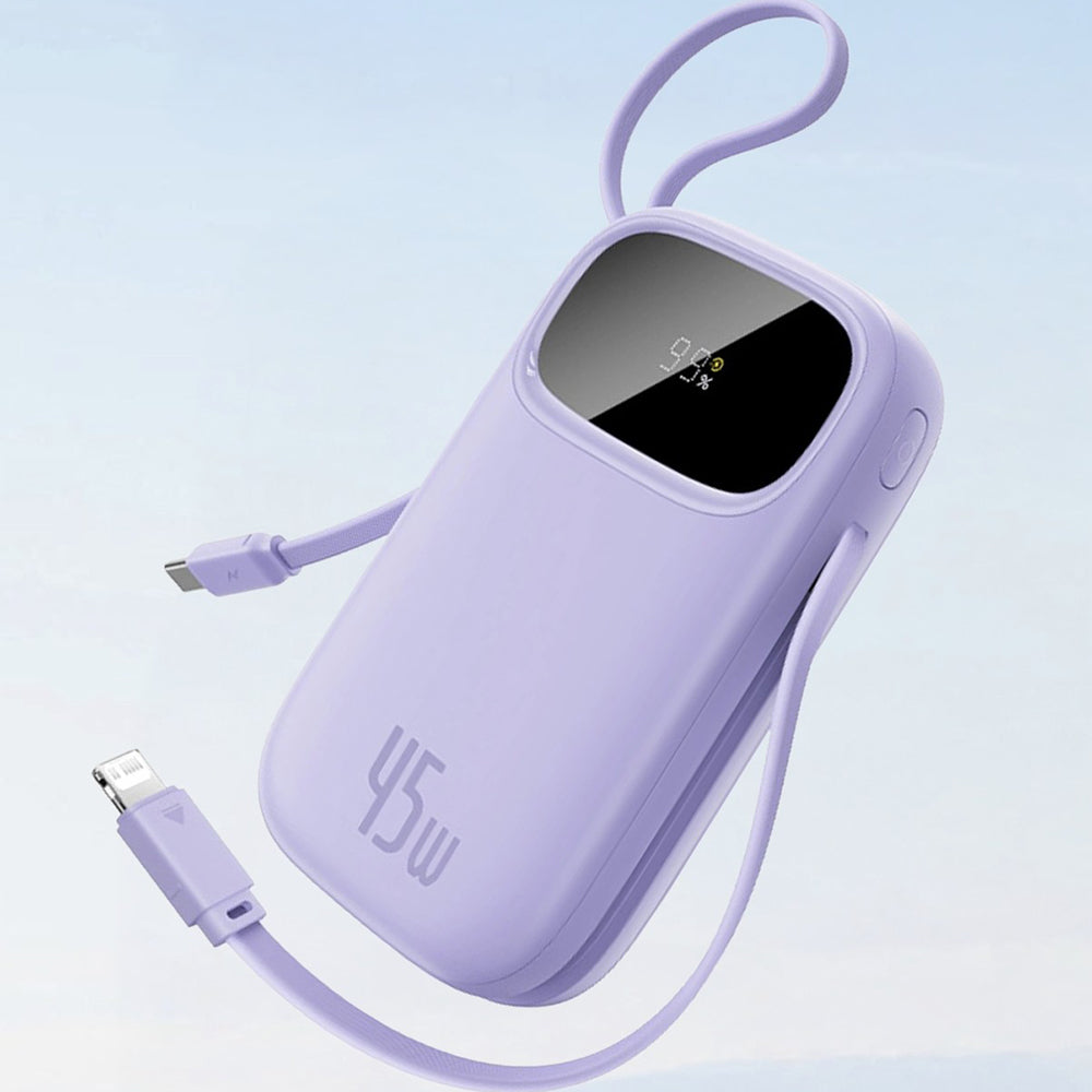 Ekstern batteri Baseus EnerFill FC31 Qpow 3, 10000mAh, 45W, QC + PD, 1 x Lightning - 1 x USB-A - 2 x USB-C, Svart E0028C00