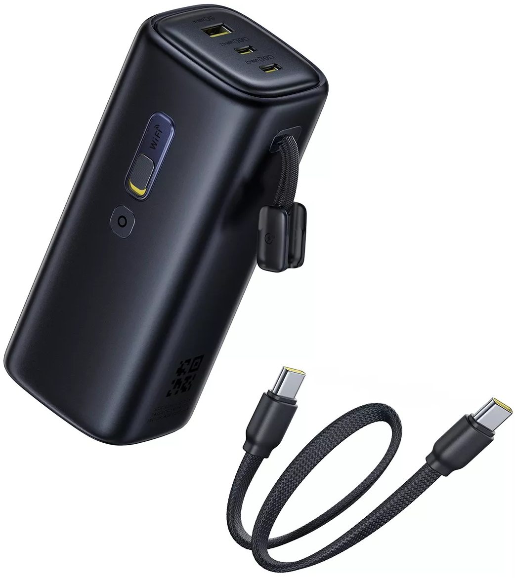 Baseus EnerGeek GX11 Ekstern Batteri, 20000mAh, 67W, QC + PD, 1 x USB-A - 2 x USB-C, Svart E0025701