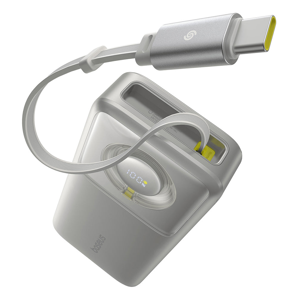 Ekstern batteri Baseus Free2Pull, 20000mAh, 65W, PD, 2 x USB-C, Grå P10073700843-00