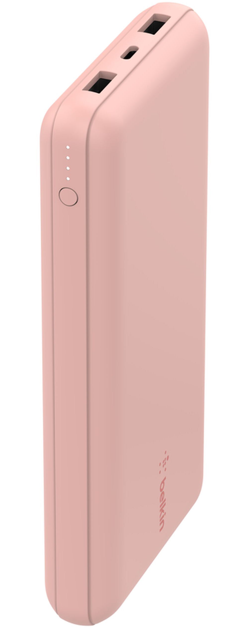 Belkin BoostCharge Ekstern Batteri, 20000mAh, 15W, 1 x USB-C - 2 x USB-A, Rosa Gull BPB012btRG