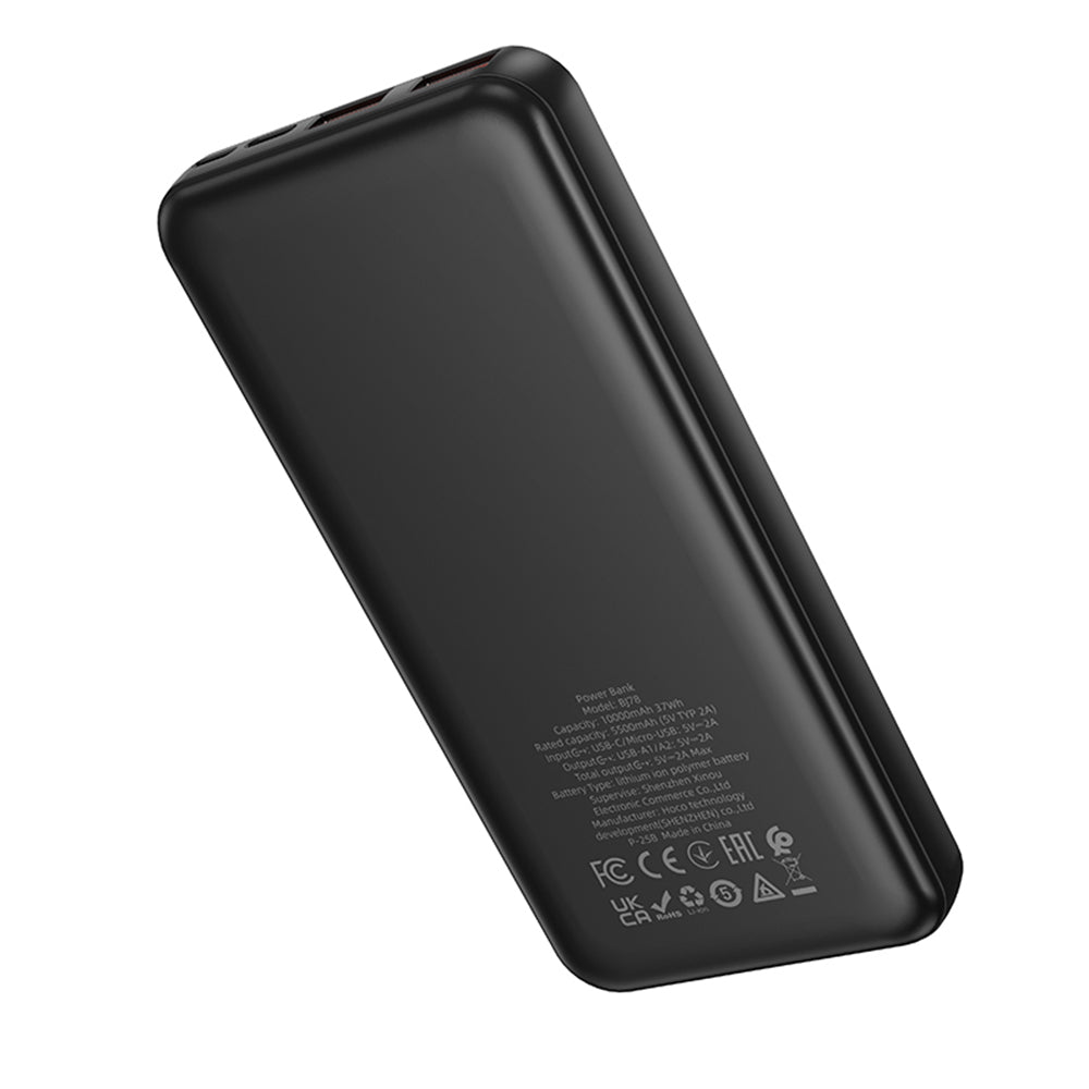 Ekstern Batteri Borofone BJ78 Clever, 10000mAh, 10W, 2 x USB-A, Svart