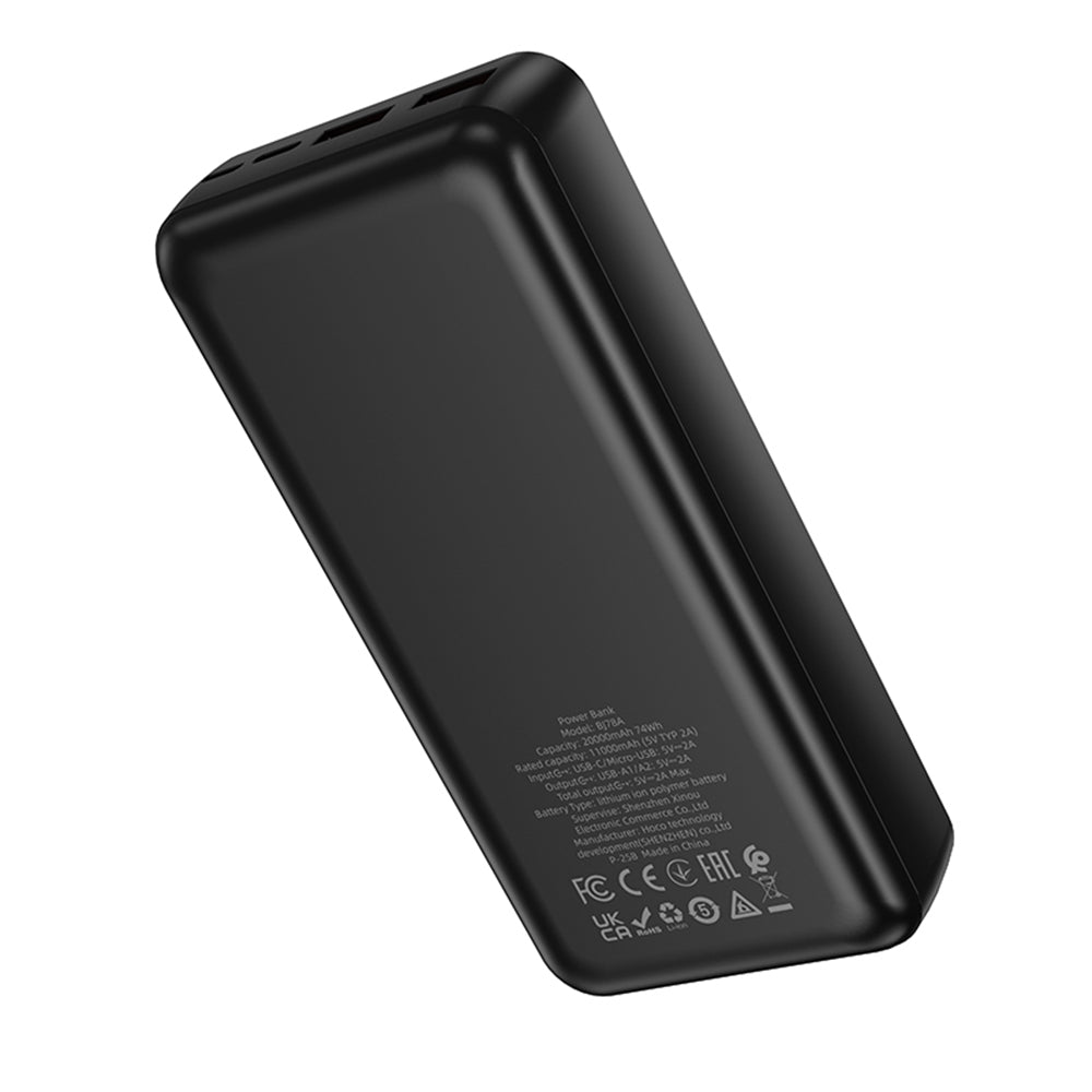 Ekstern Batteri Borofone BJ78A Clever, 20000mAh, 10W, 2 x USB-A, Svart