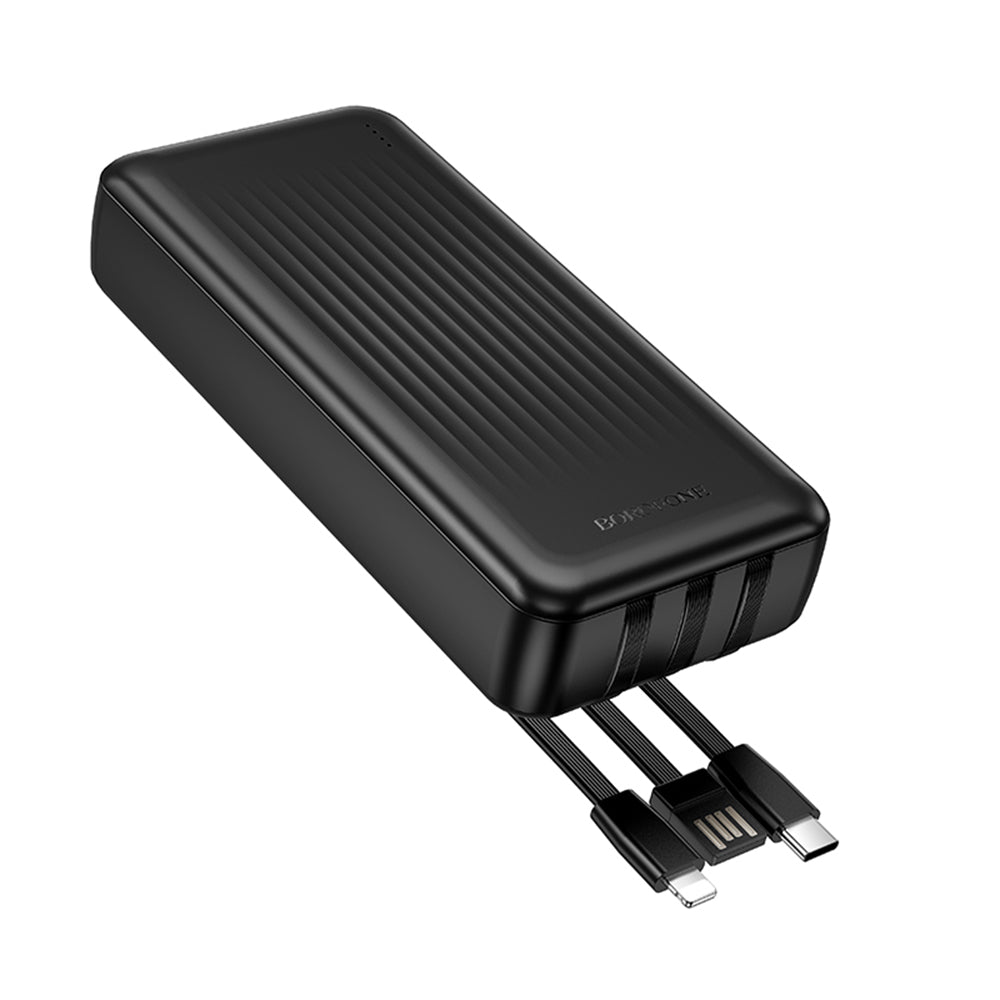 Ekstern batteri Borofone BJ79 Clever, 20000mAh, 10W, 1 x Lightning - 1 x USB-A - 1 x USB-C, Svart