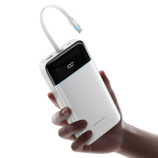 Cuktech LPB252N powerbank, 25 000 mAh, 120 W, QC + PD, 1 x USB-A – 2 x USB-C, hvit