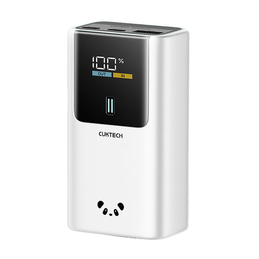 Ekstern batteri Cuktech PB1055, 10000mAh, 55W, QC + PD, 1 x USB-A - 2 x USB-C, Grå CKPB1055GBTG