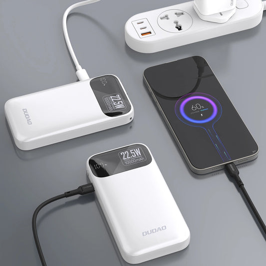 Ekstern Batteri Dudao K31, 10000mAh, 22.5W, PD, 2 x USB-C, Hvit