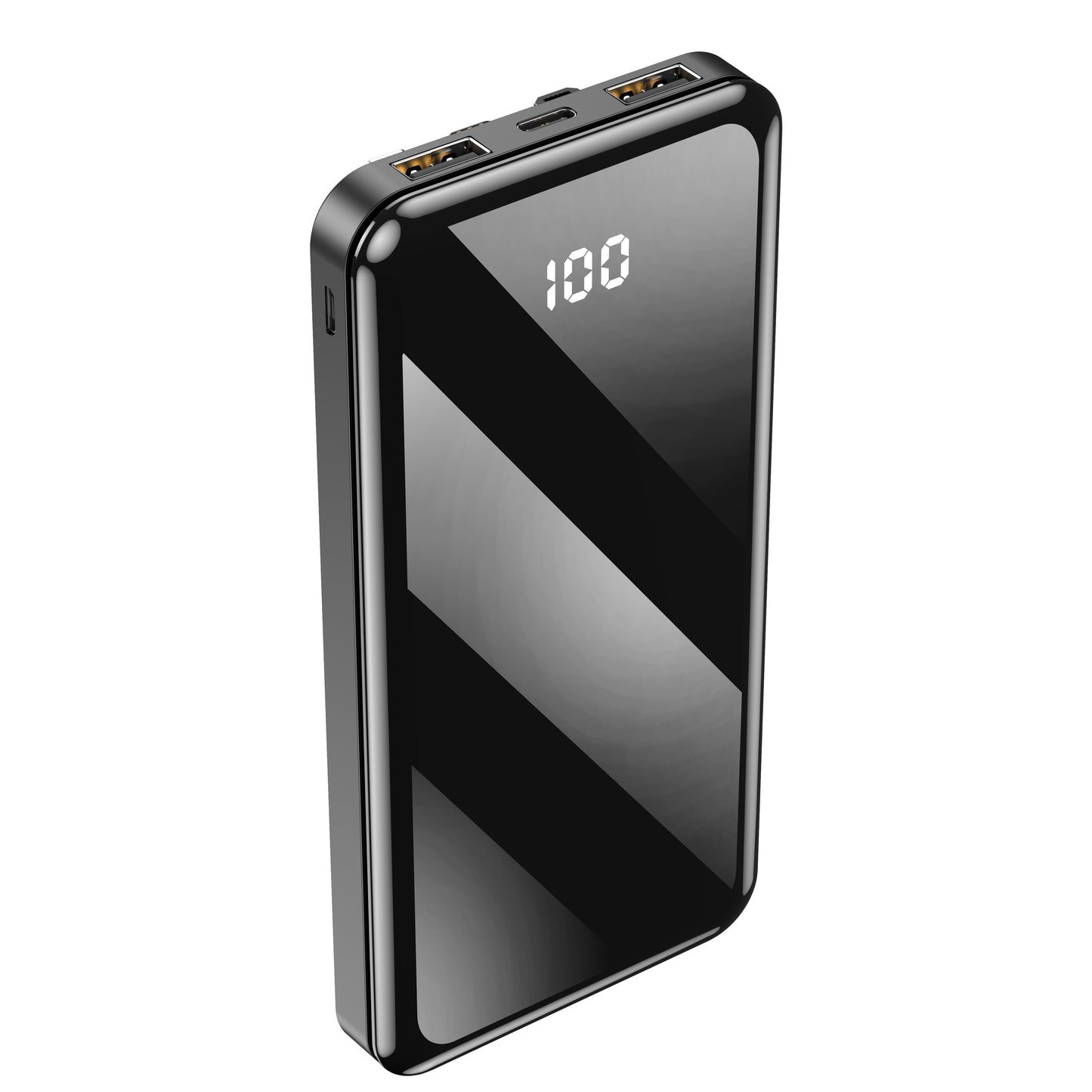 Forever TB-411 Eksternt batteri, 10000 mAh, 10 W, 1 x Lightning - 1 x microUSB - 1 x USB-C - 2 x USB-A, svart