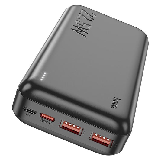 Ekstern Batteri HOCO J101A, 20000mAh, 22.5W, QC + PD, 1 x USB-C - 2 x USB-A, Svart