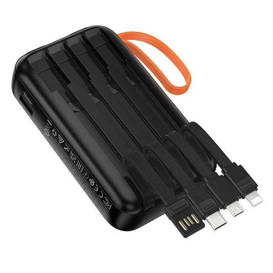Ekstern batteri HOCO J151, 10000mAh, 10W, 1 x Lightning - 1 x microUSB - 1 x USB-A - 1 x USB-C, Svart