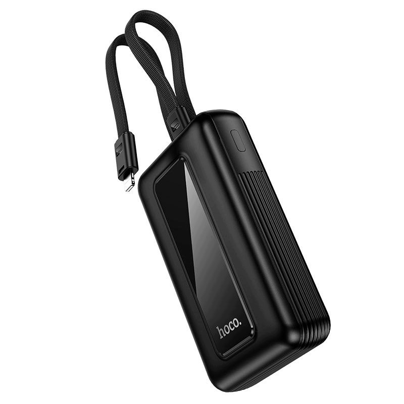 Ekstern batteri HOCO J162, 10000mAh, 22.5W, QC + PD, 1 x Lightning - 1 x USB-A - 2 x USB-C, Svart