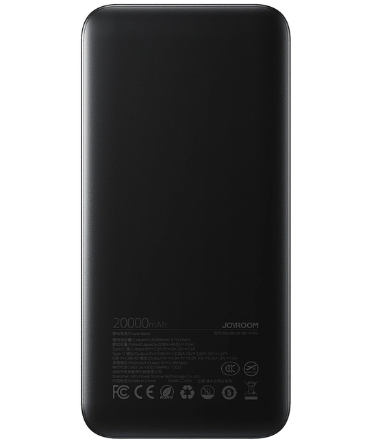 Ekstern batteri Joyroom JR-PBF14 Pro, 20000mAh, 22.5W, QC + PD, 1 x USB-C - 2 x USB-A, Svart