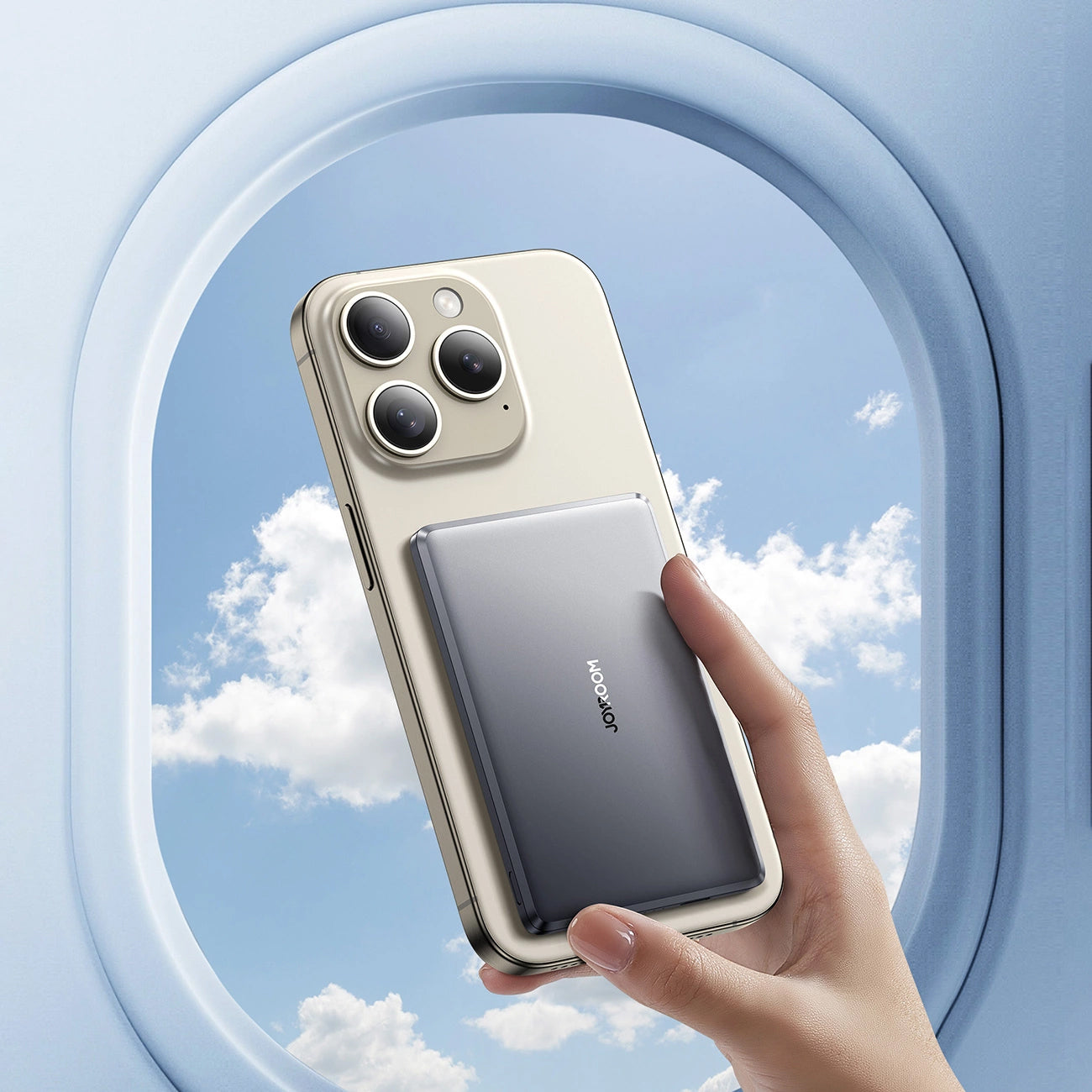 Ekstern trådløs batteri Joyroom JR-PBM08, 5000mAh, 20W, PD + FQI, 1 x QI - 1 x USB-C, Grå