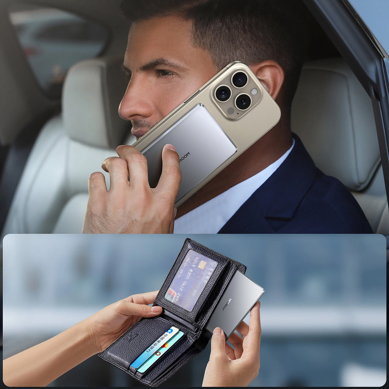 Ekstern trådløs batteri Joyroom JR-PBM08, 5000mAh, 20W, PD + FQI, 1 x QI - 1 x USB-C, Grå