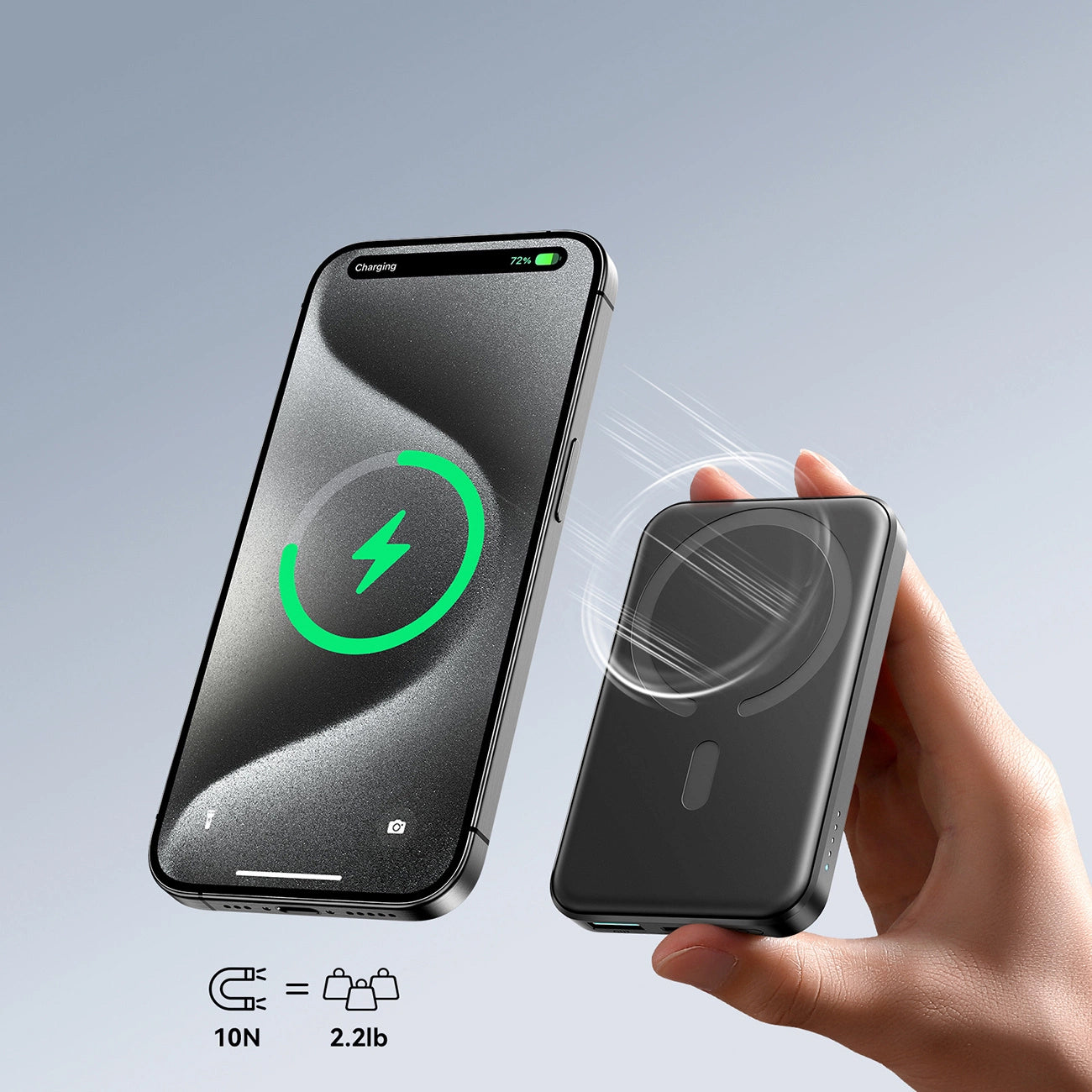 Ekstern trådløs batteri Joyroom JR-W020 Mini, 5000mAh, 20W, QC + PD + FQI, 1 x QI - 1 x USB-A - 1 x USB-C, Svart