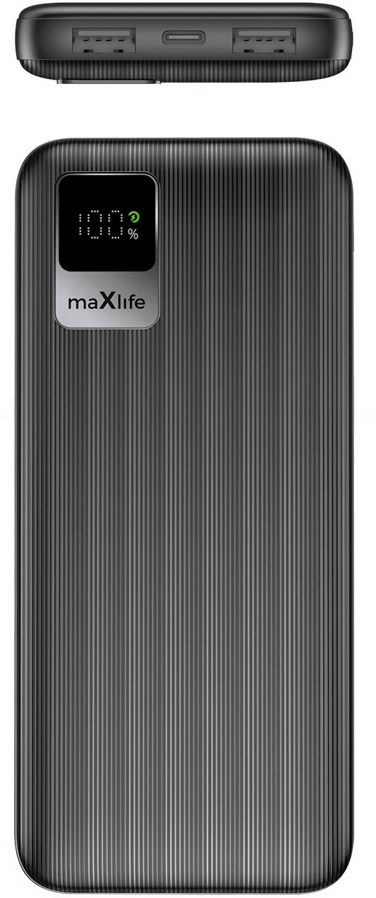 Ekstern Batteri MaXlife MXPB-07, 10000mAh, 10W, 2 x USB-A, Svart