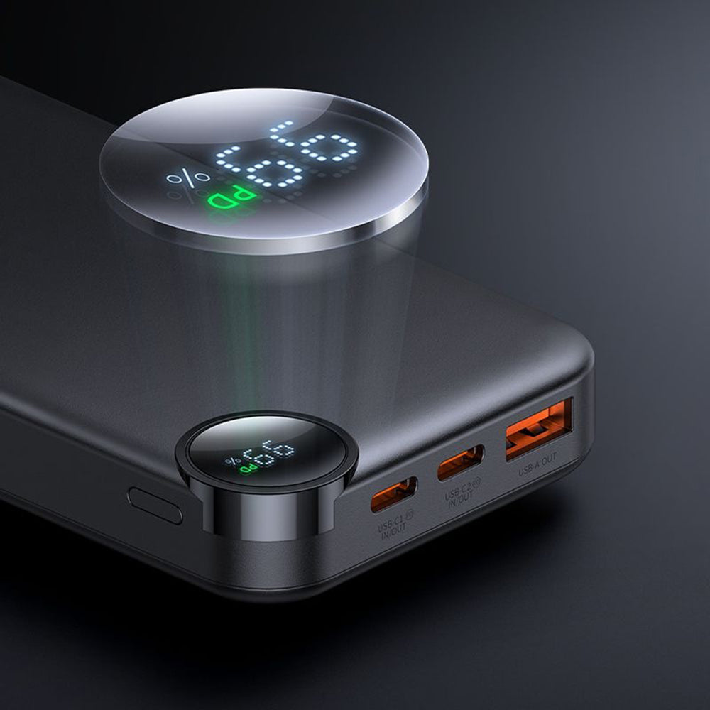 Ekstern Batteri McDodo MC-3850 Display, 10000mAh, 30W, QC + PD, 1 x USB-A - 2 x USB-C, Svart