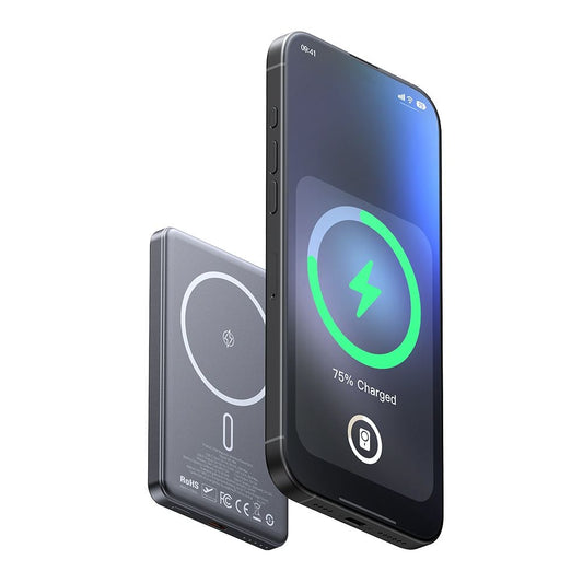 Ekstern trådløs batteri McDodo MC-4641 Meta, 5000mAh, 20W, PD + FQI, 1 x QI - 1 x USB-C, Svart