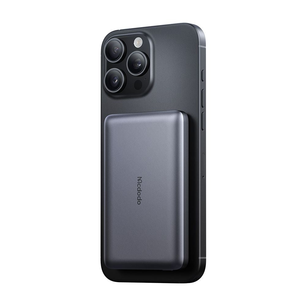 Ekstern trådløs batteri McDodo MC-4651 Meta, 10000mAh, 20W, PD + FQI, 1 x QI - 1 x USB-C, Svart