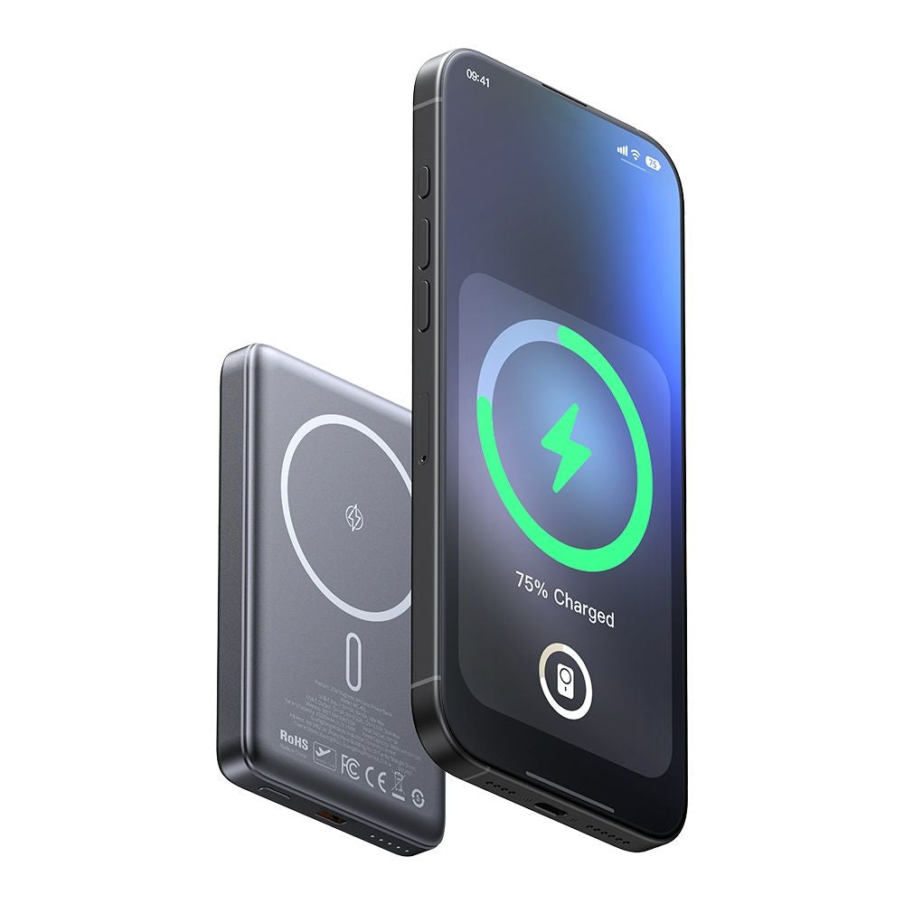 Ekstern trådløs batteri McDodo MC-4651 Meta, 10000mAh, 20W, PD + FQI, 1 x QI - 1 x USB-C, Svart