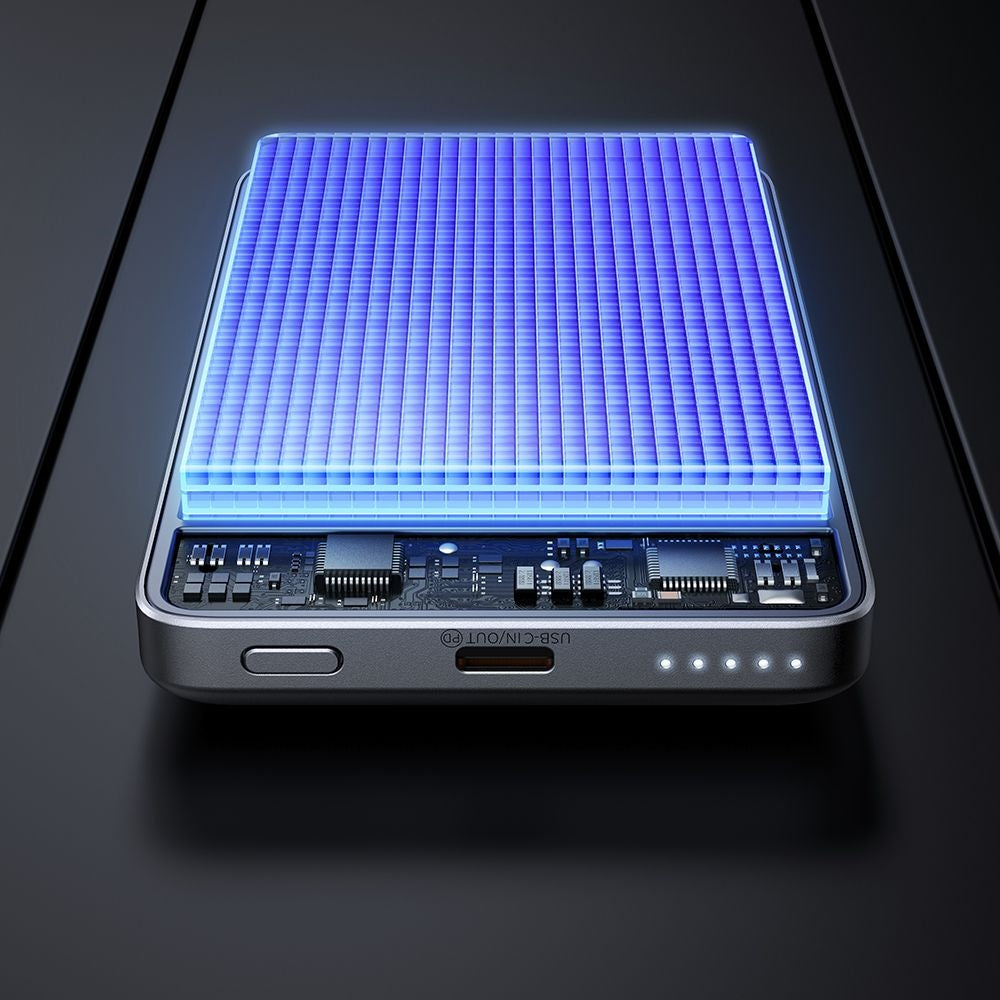 Ekstern trådløs batteri McDodo MC-4651 Meta, 10000mAh, 20W, PD + FQI, 1 x QI - 1 x USB-C, Svart