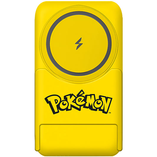 Trådløs ekstern batteri OTL Pokemon Pikatchu, 5000mAh, 20W, PD + FQI, 1 x QI - 1 x USB-C, Gul PK1191