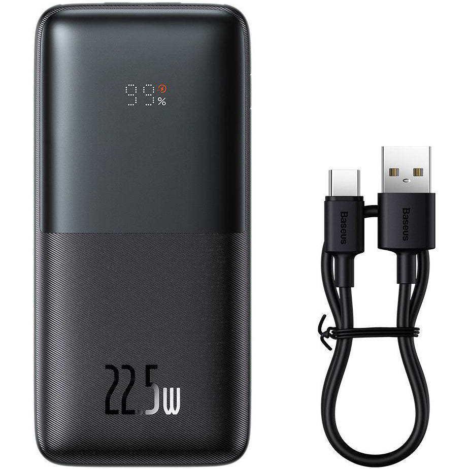 Ekstern batteri Baseus Bipow Pro, 10000mAh, 22.5W, QC + PD, 1 x USB-C - 2 x USB-A, Svart PPBD040001