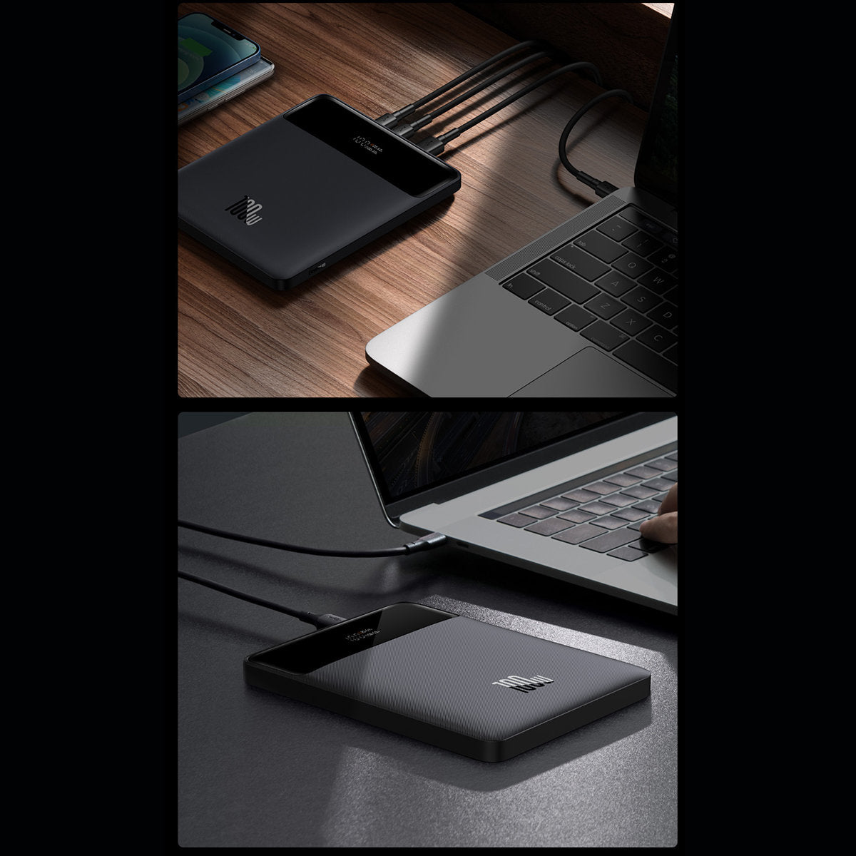 Ekstern Batteri Baseus Blade Ultrathin, 20000mAh, 100W, QC + PD, 2 x USB-A - 2 x USB-C, Svart PPBL000201