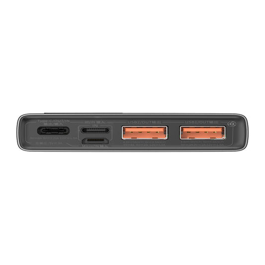Baseus Adaman eksternt batteri, 10000 mAh, 22,5 W, QC + PD, 1 x USB-C - 2 x USB-A, svart